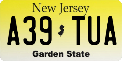 NJ license plate A39TUA