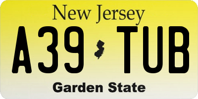 NJ license plate A39TUB