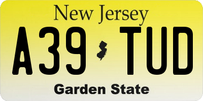 NJ license plate A39TUD