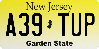NJ license plate A39TUP