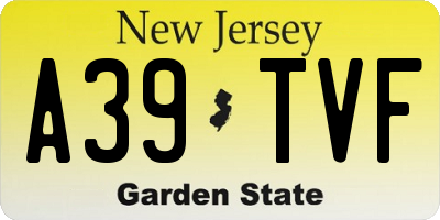NJ license plate A39TVF