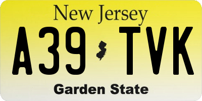 NJ license plate A39TVK