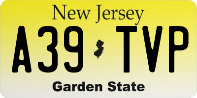 NJ license plate A39TVP