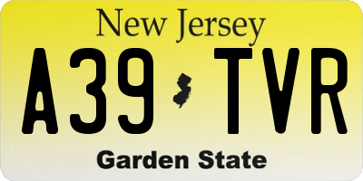 NJ license plate A39TVR