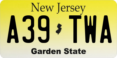 NJ license plate A39TWA