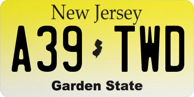NJ license plate A39TWD