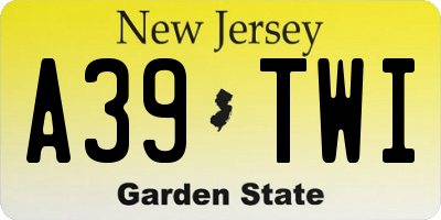 NJ license plate A39TWI