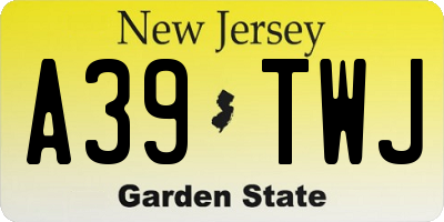 NJ license plate A39TWJ