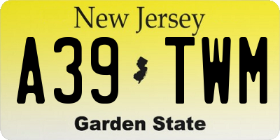 NJ license plate A39TWM