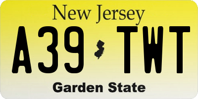 NJ license plate A39TWT