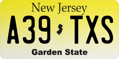 NJ license plate A39TXS