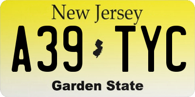 NJ license plate A39TYC