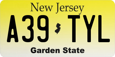 NJ license plate A39TYL