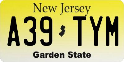 NJ license plate A39TYM
