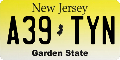 NJ license plate A39TYN