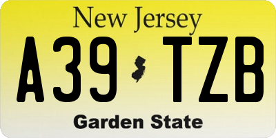 NJ license plate A39TZB
