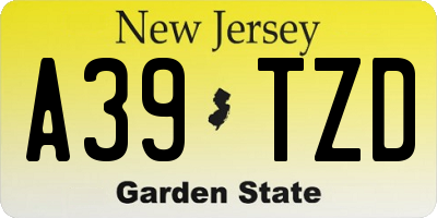 NJ license plate A39TZD