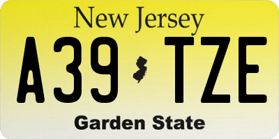 NJ license plate A39TZE