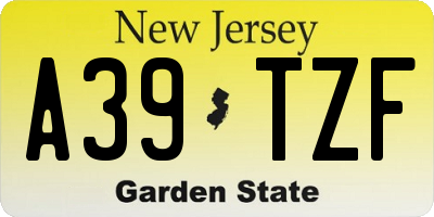 NJ license plate A39TZF