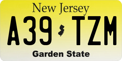 NJ license plate A39TZM