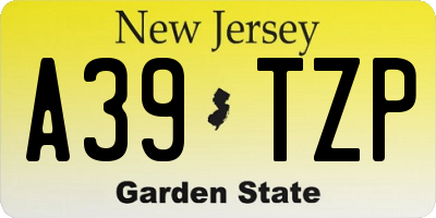 NJ license plate A39TZP