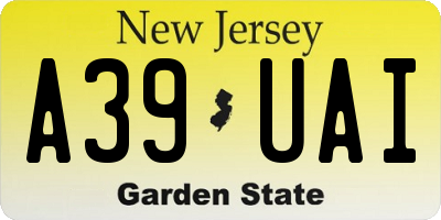 NJ license plate A39UAI