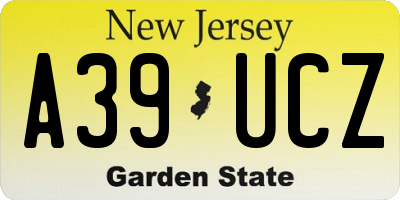 NJ license plate A39UCZ