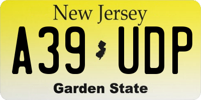 NJ license plate A39UDP