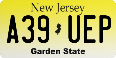 NJ license plate A39UEP