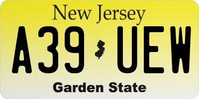 NJ license plate A39UEW