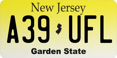 NJ license plate A39UFL