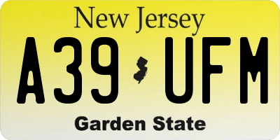NJ license plate A39UFM