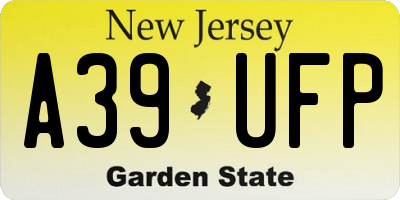 NJ license plate A39UFP