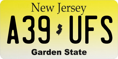 NJ license plate A39UFS