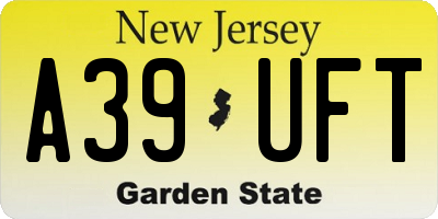 NJ license plate A39UFT