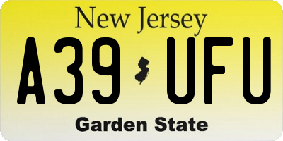 NJ license plate A39UFU