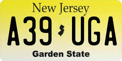 NJ license plate A39UGA