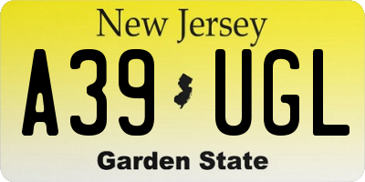 NJ license plate A39UGL