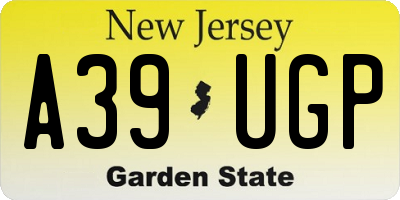 NJ license plate A39UGP