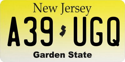 NJ license plate A39UGQ