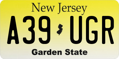NJ license plate A39UGR