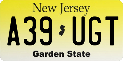NJ license plate A39UGT