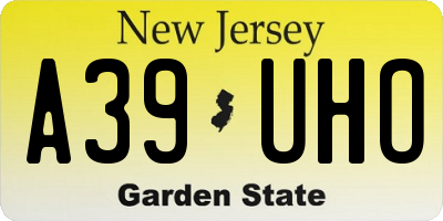 NJ license plate A39UHO
