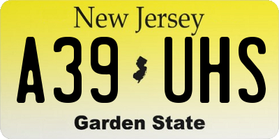 NJ license plate A39UHS