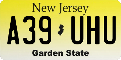 NJ license plate A39UHU