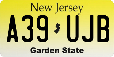 NJ license plate A39UJB