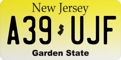 NJ license plate A39UJF