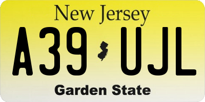 NJ license plate A39UJL