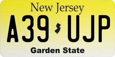NJ license plate A39UJP