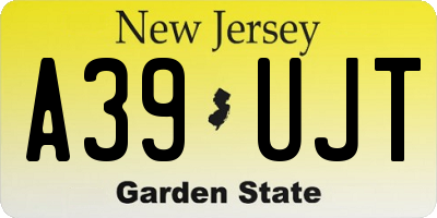 NJ license plate A39UJT